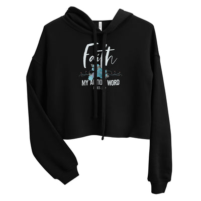 Women’s Faith My Action Word Crop Hoodie