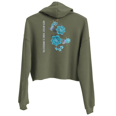 Women’s Faith My Action Word Crop Hoodie