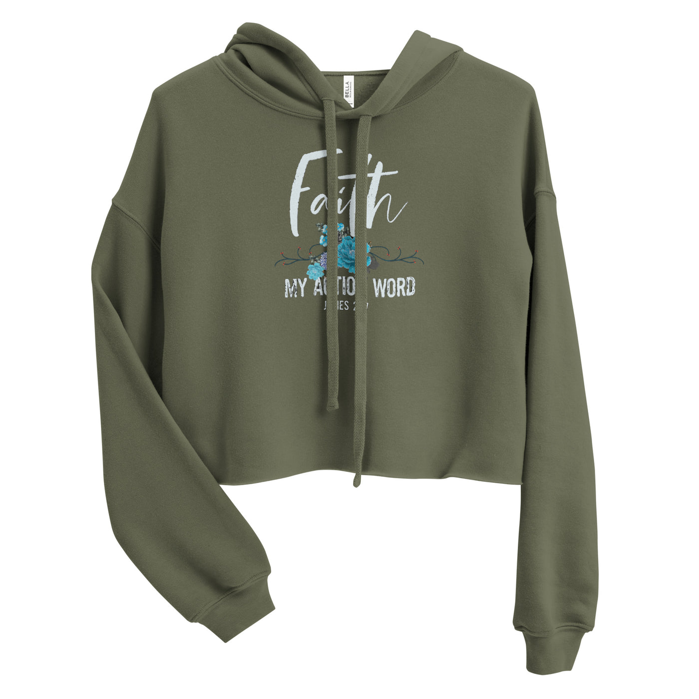 Women’s Faith My Action Word Crop Hoodie