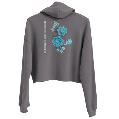 Women’s Faith My Action Word Crop Hoodie